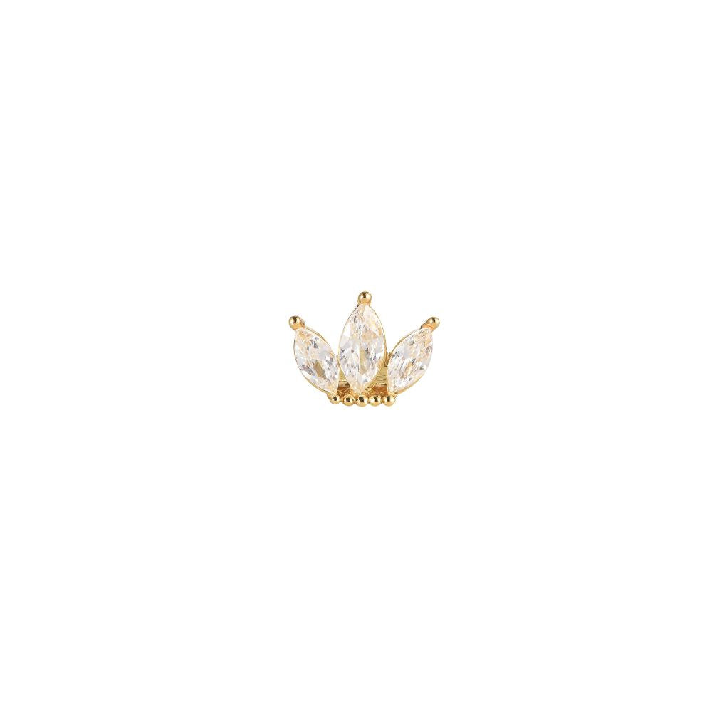 Piercing "Leaf Crown" Edelstahl 14K vergoldet in zwei Farben