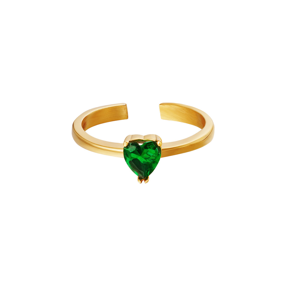 Ring "Diamond Heart" Edelstahl 18K vergoldet in vier Farben