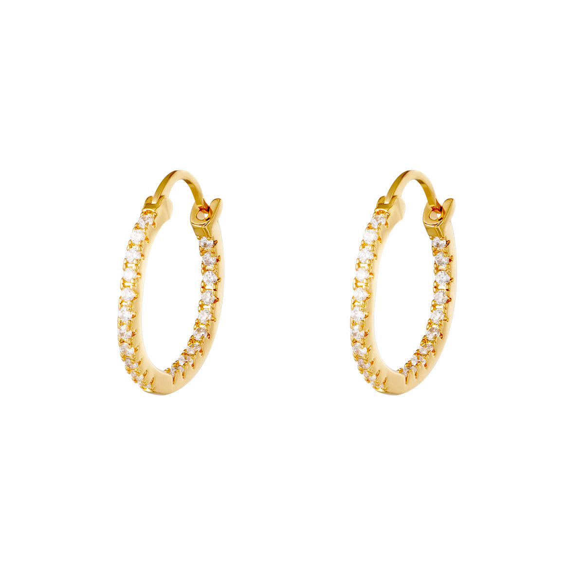 Ohrringe "Shiny Hoops I" 18K vergoldet