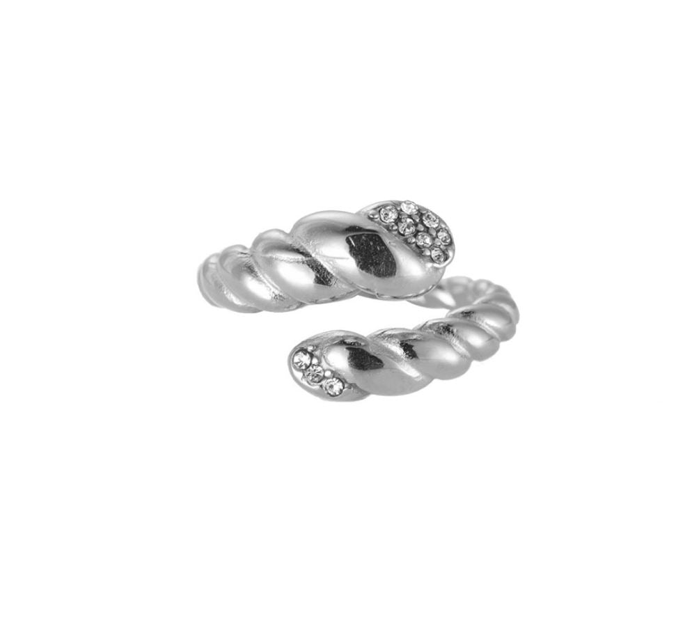 Ring "Chunky Twist I" Edelstahl 14K vergoldet in zwei Farben