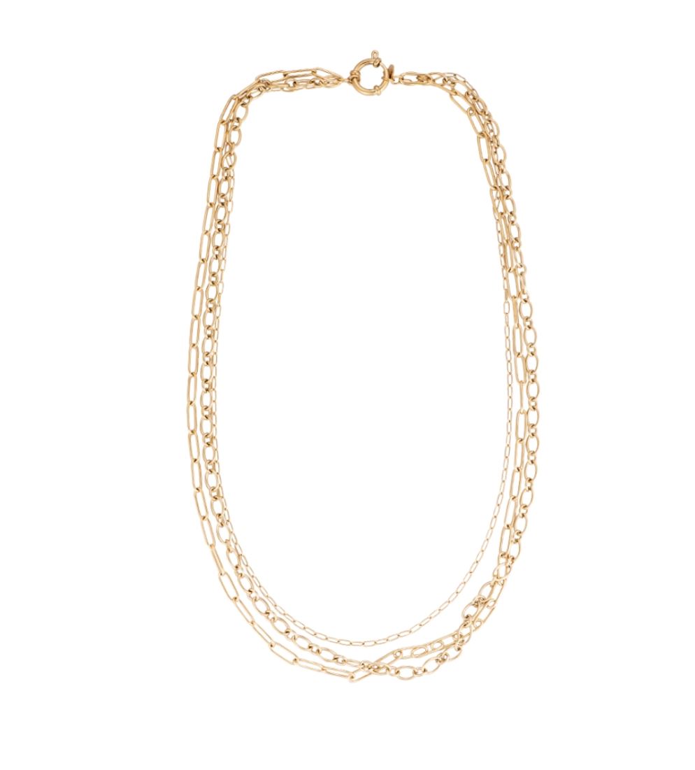 Halskette "Tripple Chain" Edelstahl 14K vergoldet