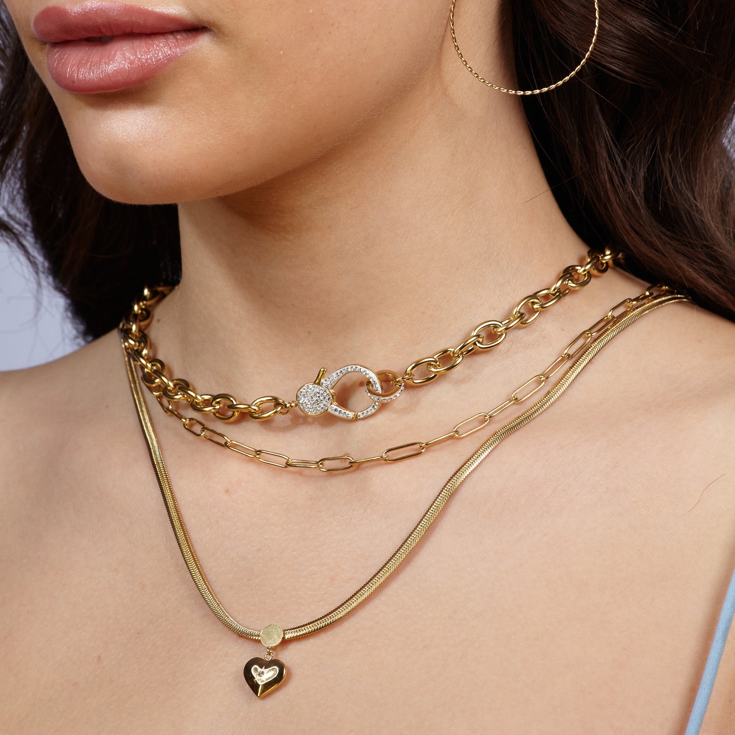 Halskette "Lavish Chain" Edelstahl 14K vergoldet in zwei Farben