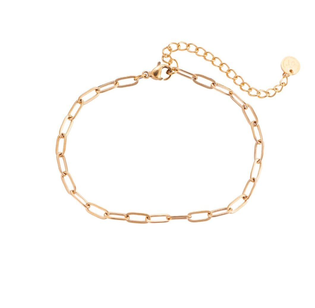 Armband "Fine Round Chain" Edelstahl 14K vergoldet in zwei Farben