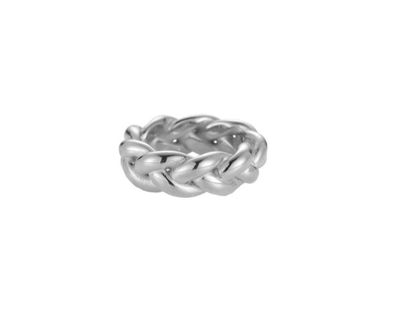 Ring "Braided Twist" Edelstahl mit 14K premium Vergoldung in zwei Farben